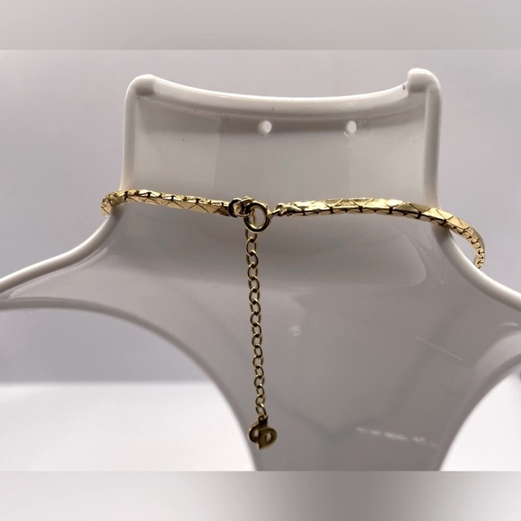 Vintage 1980s Signed Christain Dior Gold Plated Necklace Crystals Faux Pearl - Picture 5 of 9